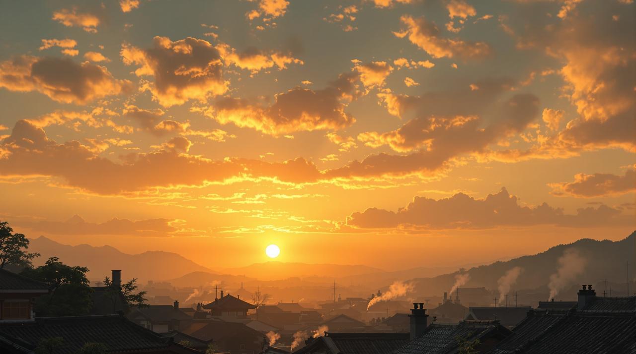 短剧库在线 - 暮色四合的温情剧场，夕阳下的乡村美景